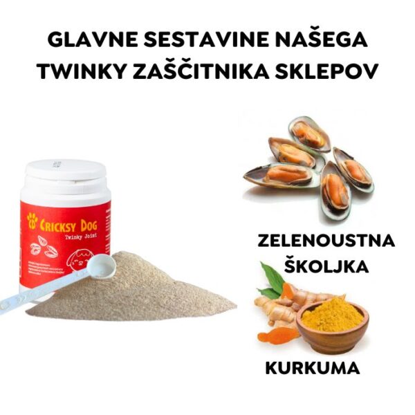 Twinky prašek za sklepe z izvlečkom zelenouste školjke (s priloženo merilno žlico) – 150 g - Image 2