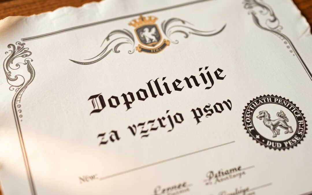 dovoljenje za vzrejo psov