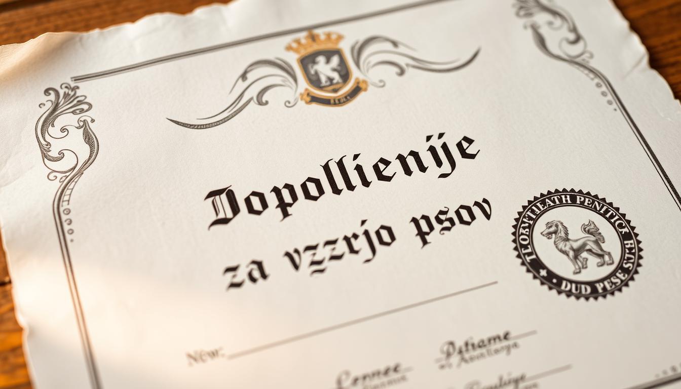 dovoljenje za vzrejo psov
