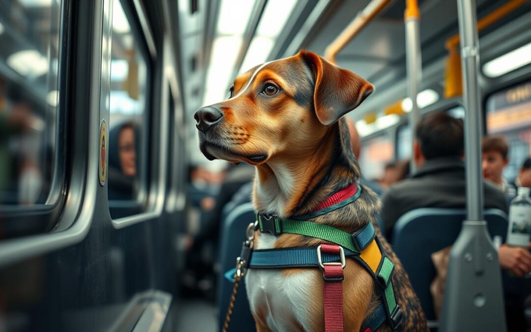 pes na avtobusu