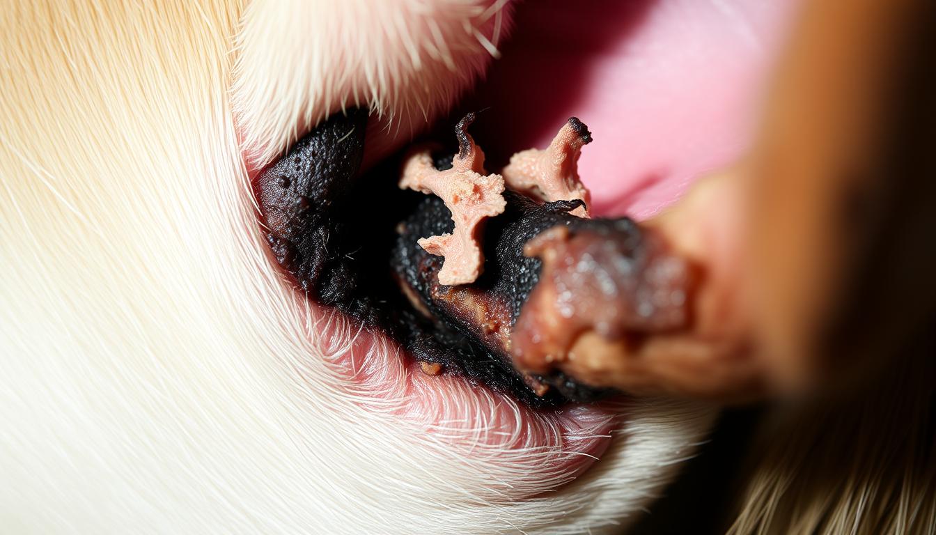 nekroza roba ušesa pri psu