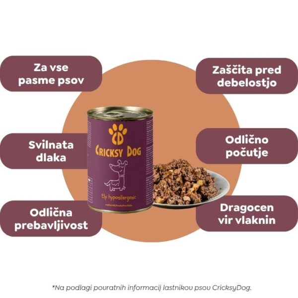 Ely hipoalergena mokra hrana za pse z govedino (premium formula brez pšeničnega glutena in piščančjega mesa) – 410 g - Slika 4