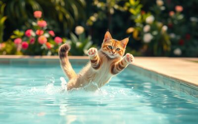 Mačji blog 19 Mačka se igra v vodi? – poskusi poleti