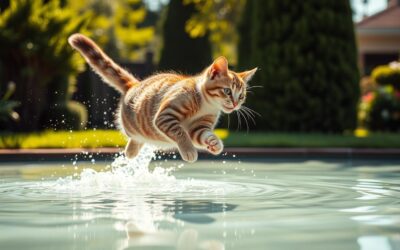 Igra z vodo – tudi mačke jo imajo lahko rade poleti