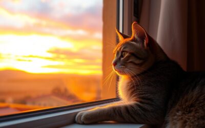 Mačka in sončni zahod – zakaj rada sedi ob oknu?
