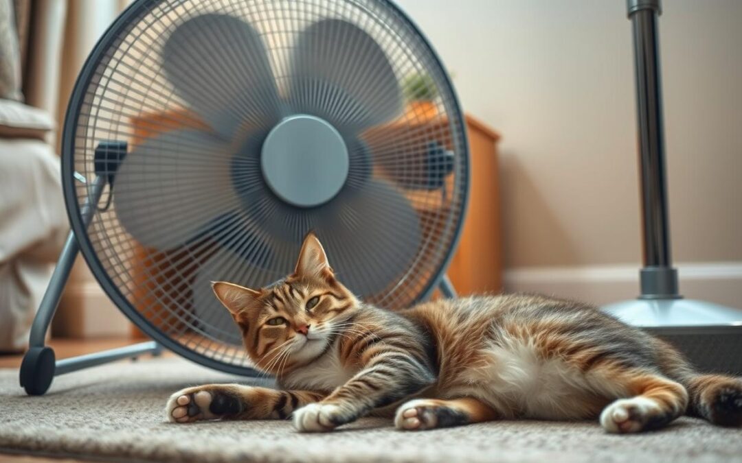 mačka poletje ventilator