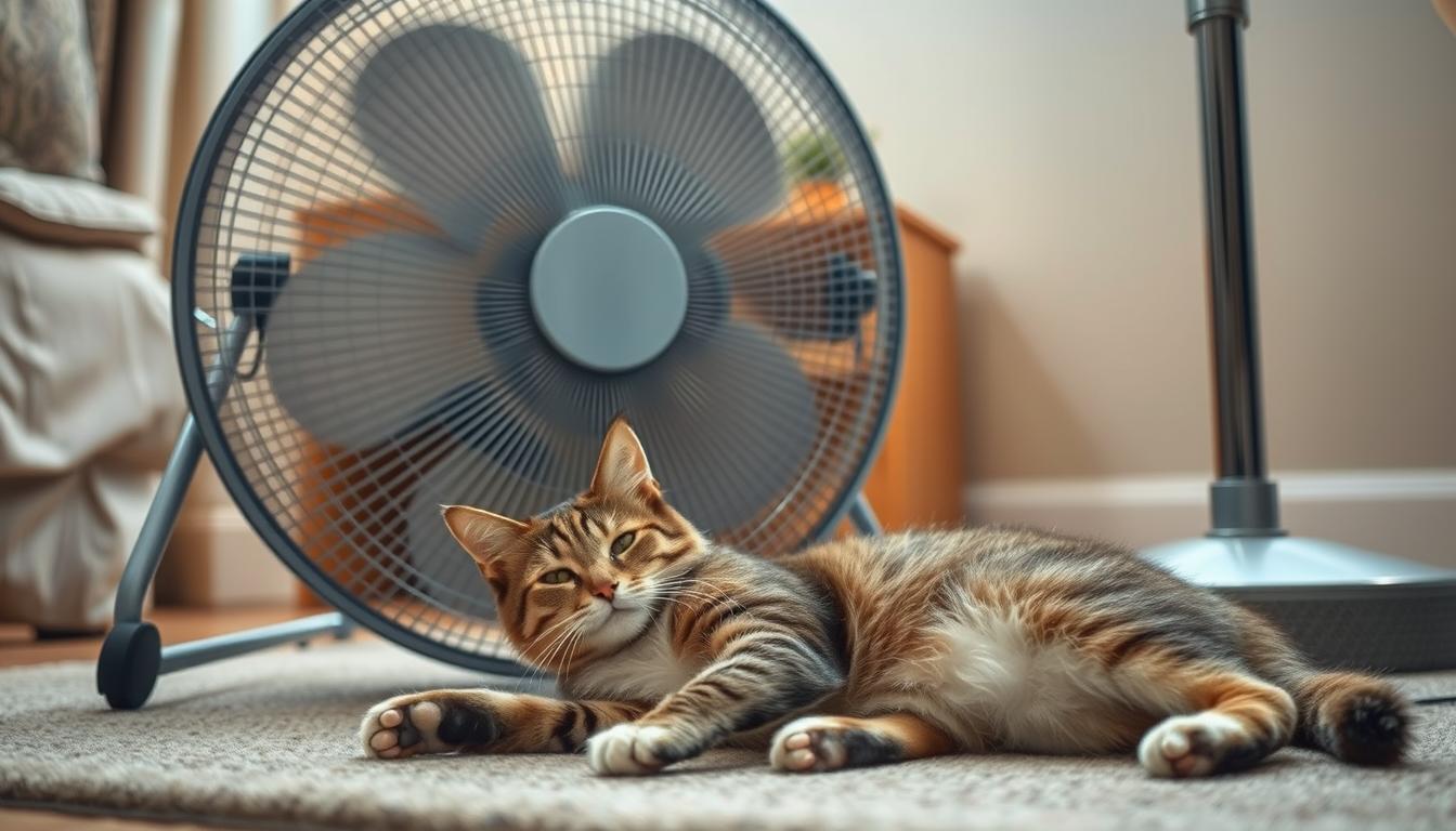 mačka poletje ventilator