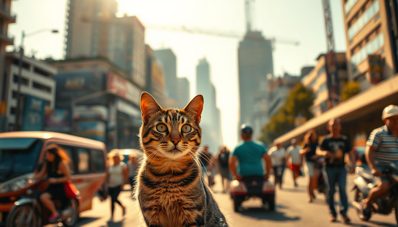 mačka poletje vpliv uličnega hrupa