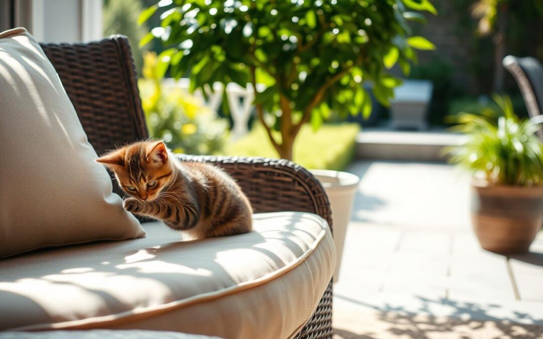 Nevarnosti vrtnega pohištva poleti za radovedne mačke