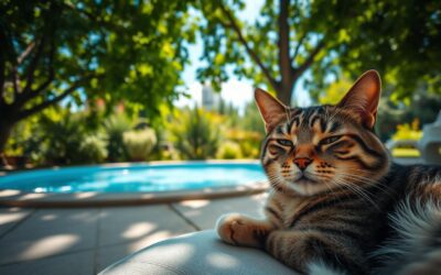 Mačka zunaj poleti – senca, voda, zaščita