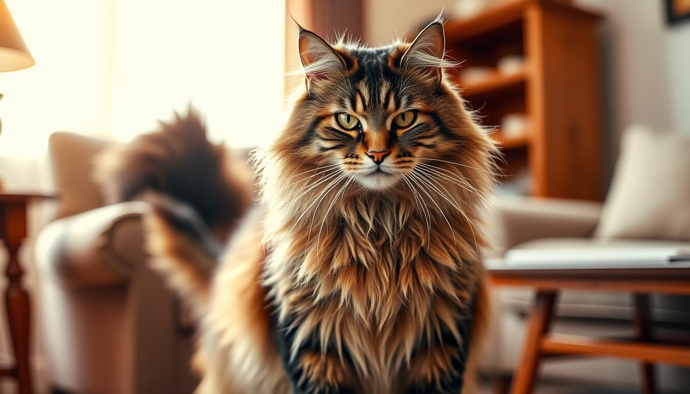 mačka sika ob prihodu domov