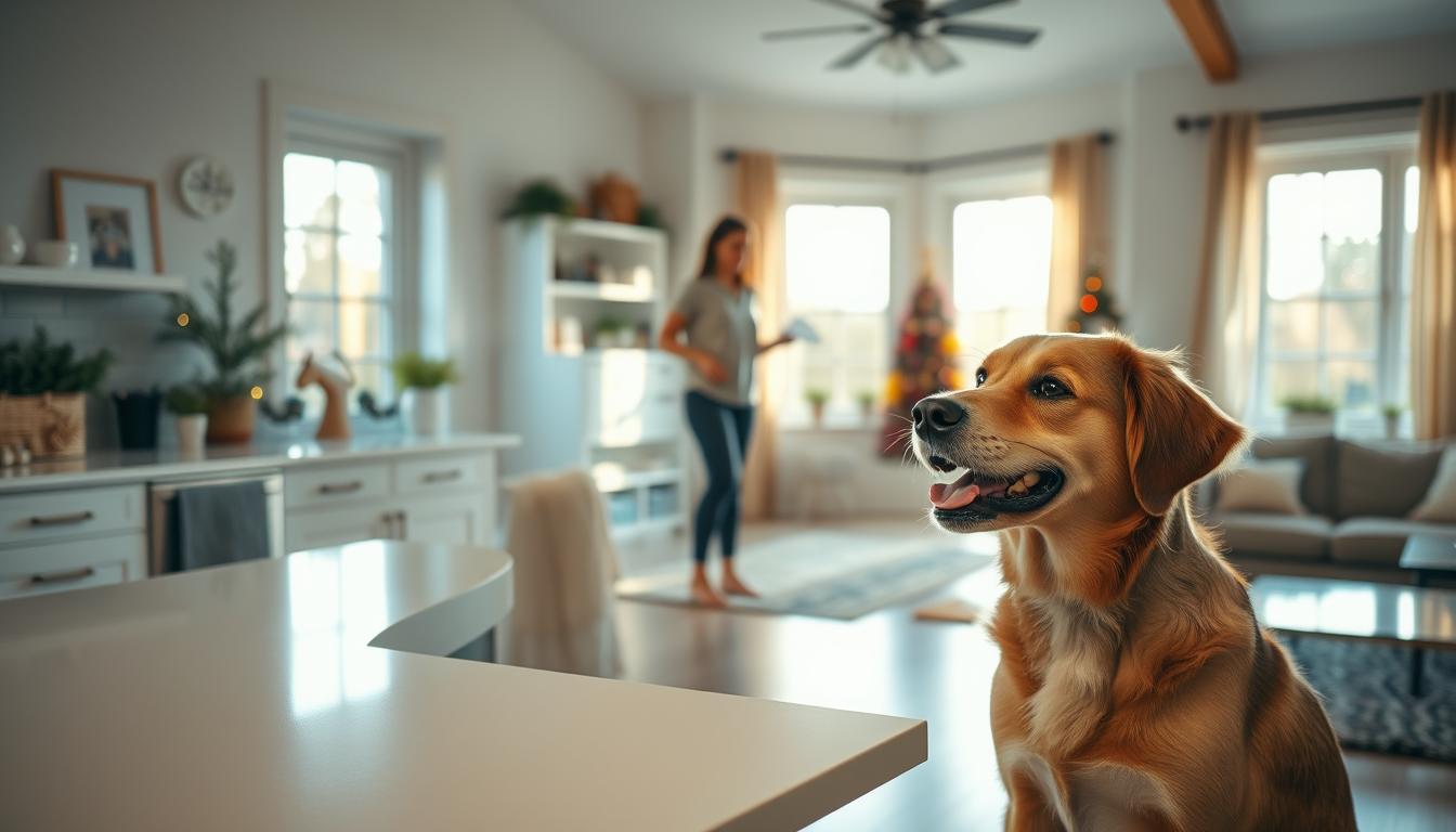 praznično čiščenje s psom