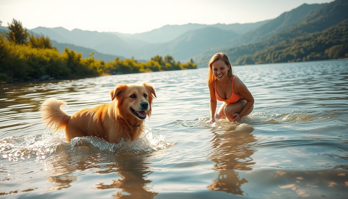 priprava na vodno turo s psom poletje