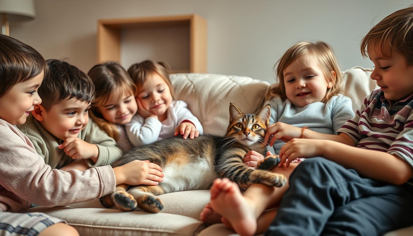 mačka iz zavetišča za otroka