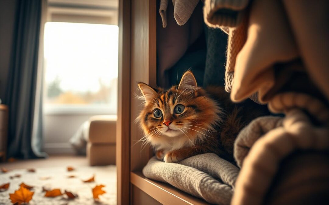 Zakaj se tvoja mačka jeseni skriva v omaro?