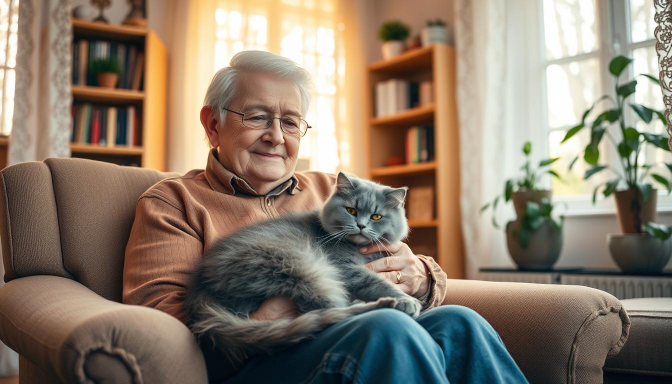 posvojitev mačke k starejši osebi