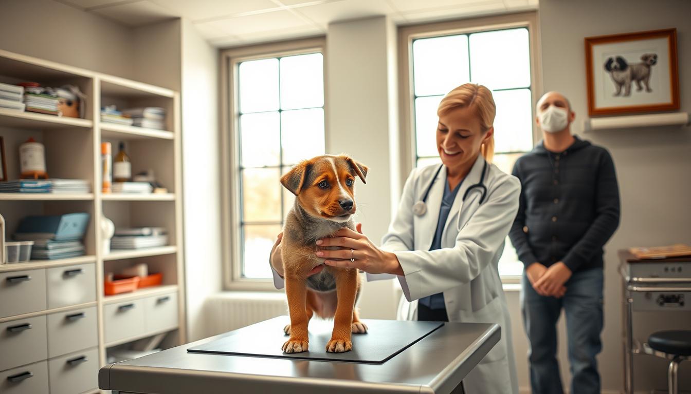 mladič obisk veterinarja