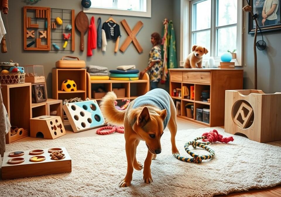 Ideje za utrujanje psov v zaprtih prostorih pozimi