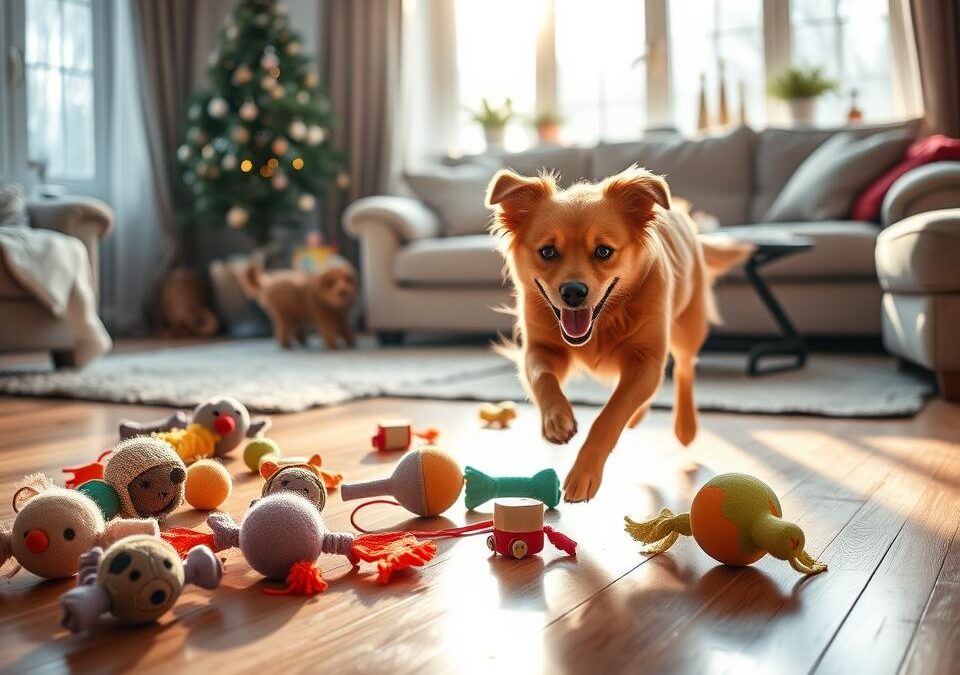Katere igrače so idealne za pse v notranjih prostorih pozimi?