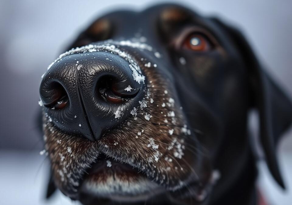 Kako pozimi negovati pasji nos in tačke?