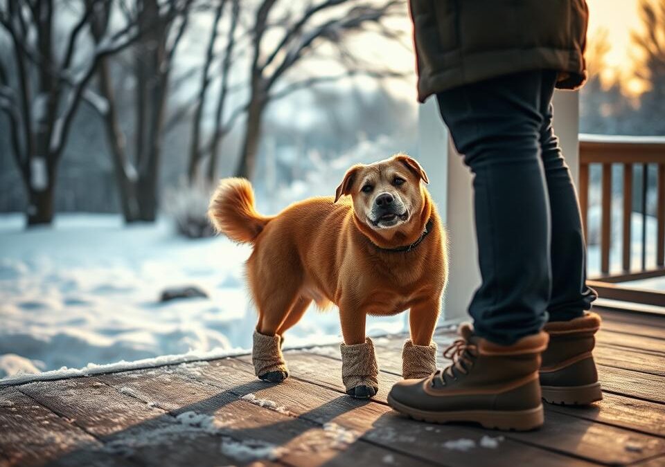 Kako pozimi navaditi psa na čevlje?