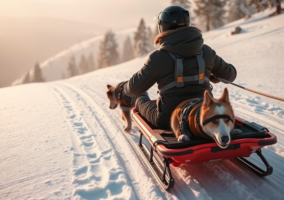 Varno sankanje s psom – na kaj biti pozoren pozimi