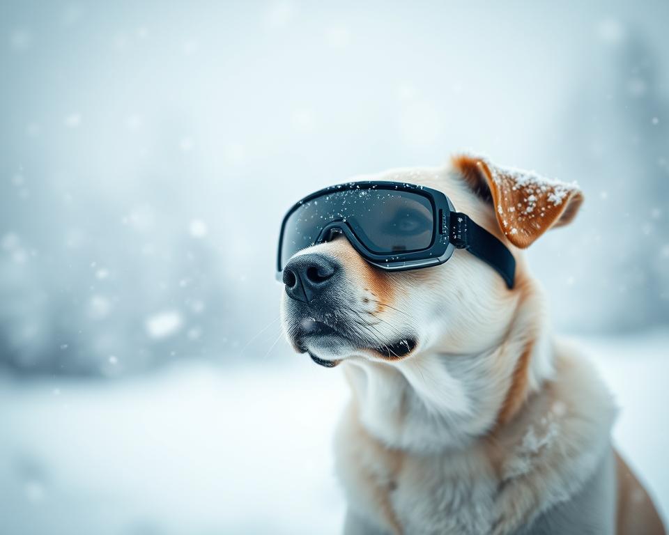 zaščita pasjih oči na snegu pozimi