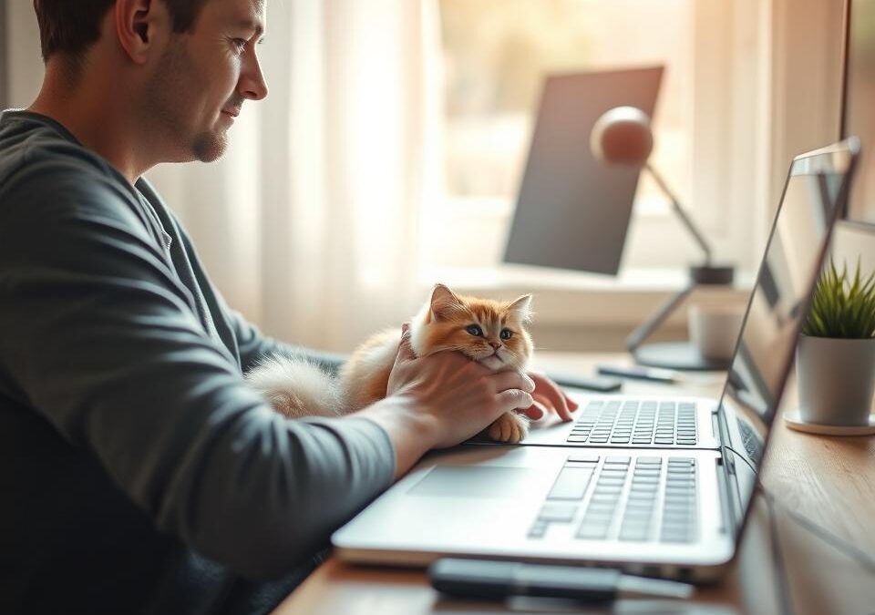 Zmanjšanje stresa pri delu z mačko – Vse, kar moraš vedeti o tem!