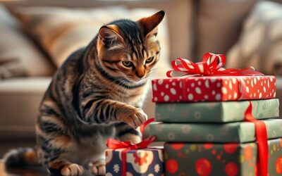 Mačka in božična darila – kako jih varno odpreti?