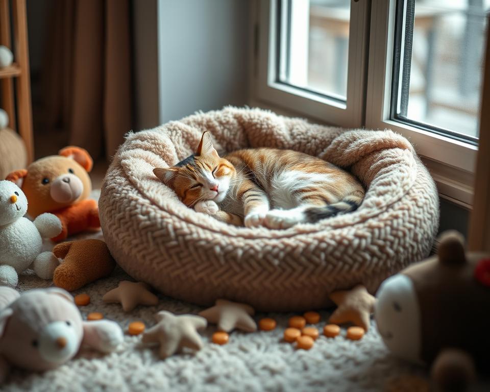Debela-postelja-za-macke-pozimi Debela postelja za mačke pozimi