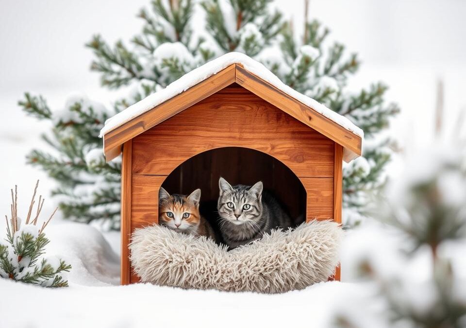 Kakšna hišica za mačko je primerna za zimo?