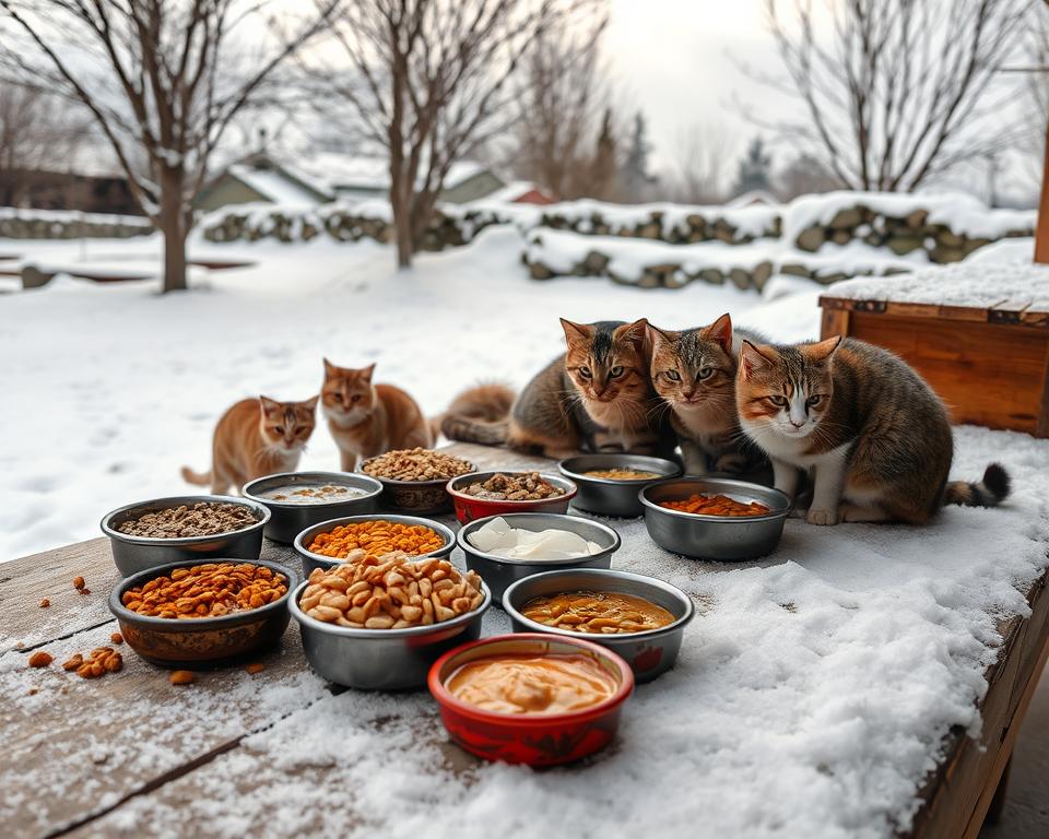 Hranjenje-zunanjih-mack-pozimi Hranjenje zunanjih mačk pozimi