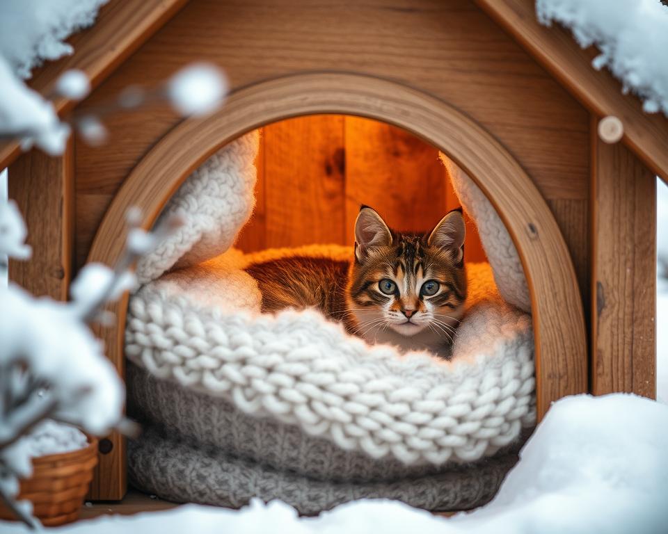 Izdelava zavetja za mačko pozimi