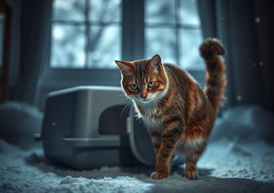 Mačka urinira izven mačjega stranišča pozimi – možni razlogi
