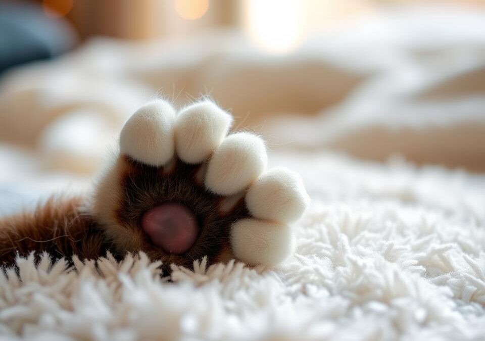 Nega mačjih tačk pozimi – nasveti in triki