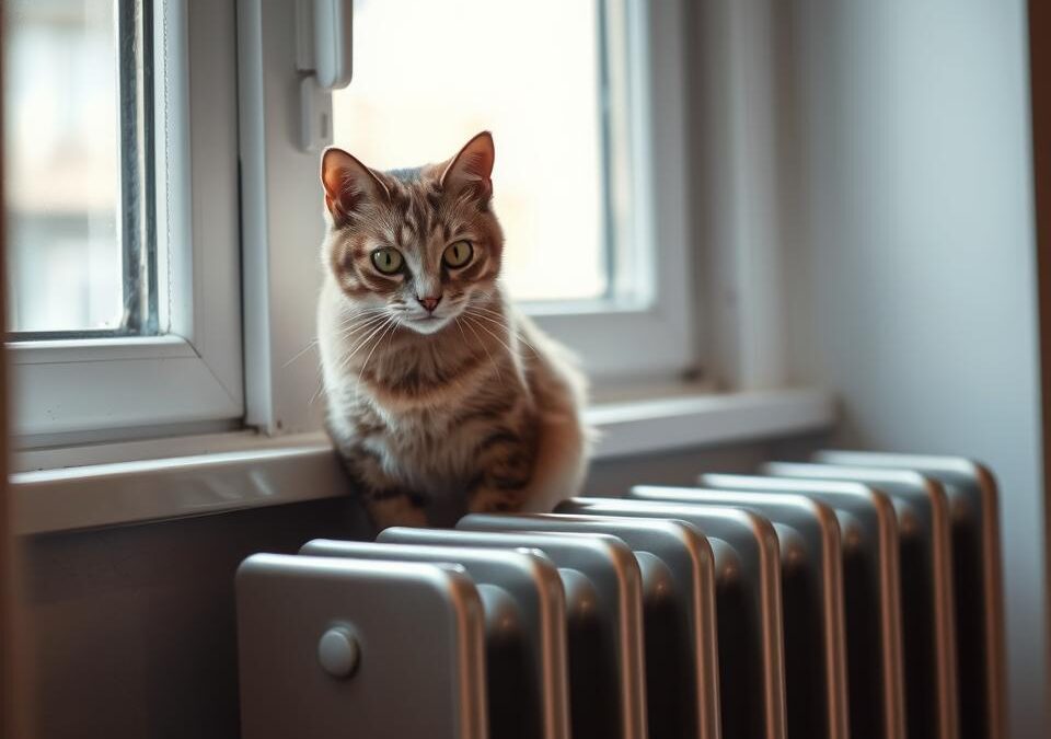 Mačka in nevarnosti radiatorja