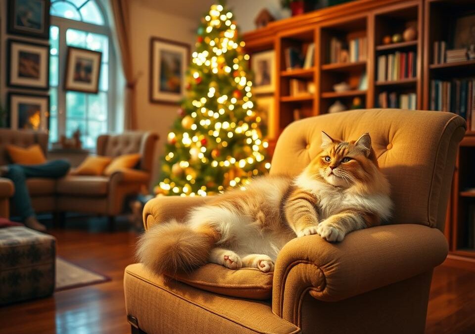 Kako se pripraviti na praznično obdobje z mačko?