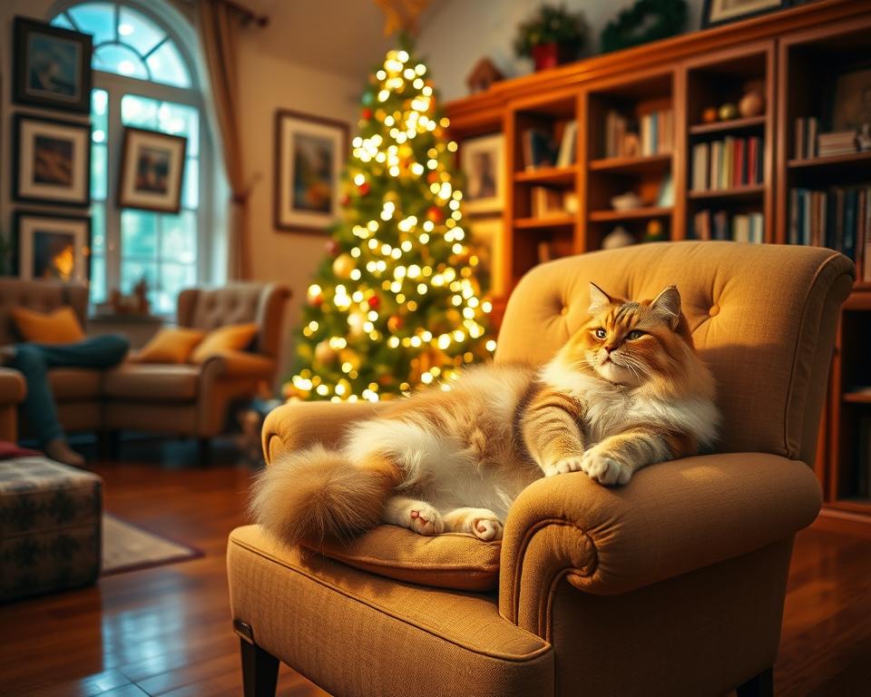 Obvladovanje-praznicnega-stresa-pri-macki-pozimi Obvladovanje prazničnega stresa pri mački pozimi