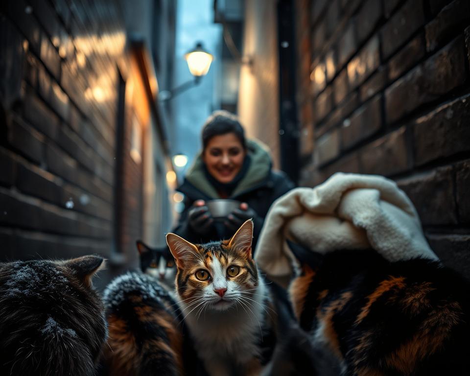 Kako pomagati zapuščenim mačkam v soseščini pozimi?