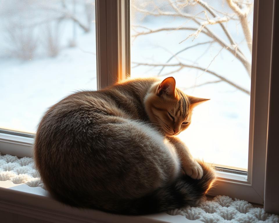 Predenje mačke pozimi