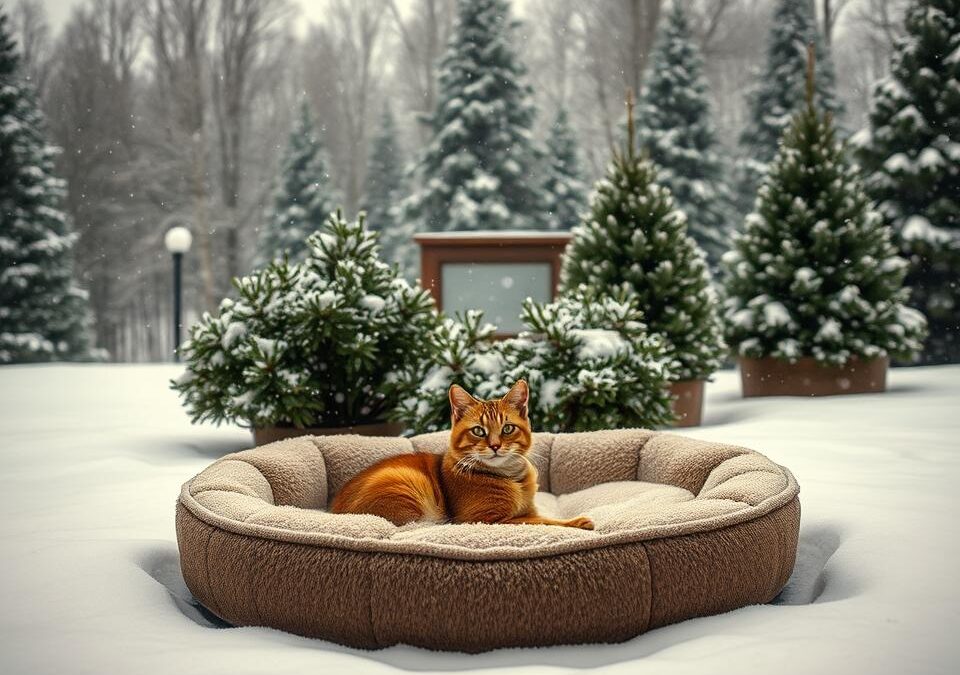 Ležišče zunanje mačke – kako ga ogreti?