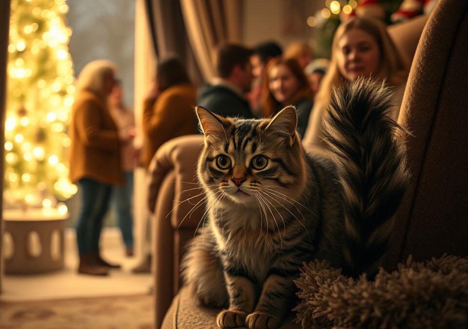 Mačka in praznični gostje – kako zmanjšati stres