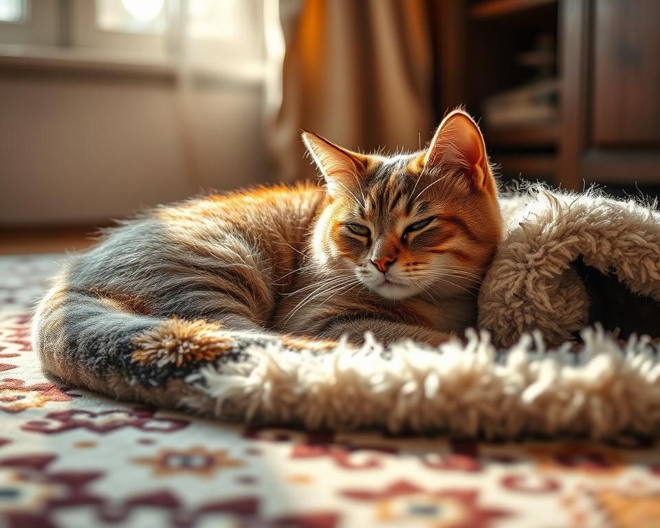 Uporaba preproge pri mački pozimi