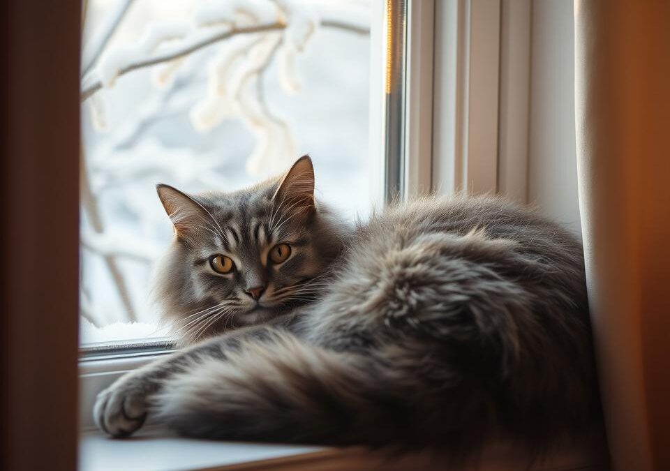 Mačka pozimi – notri ali zunaj?