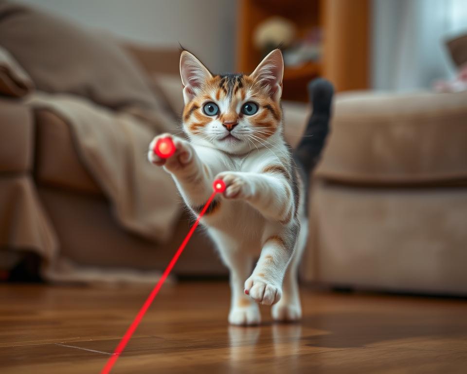 igranje z laserjem z mačko