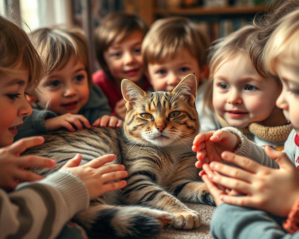 mačka in otroci