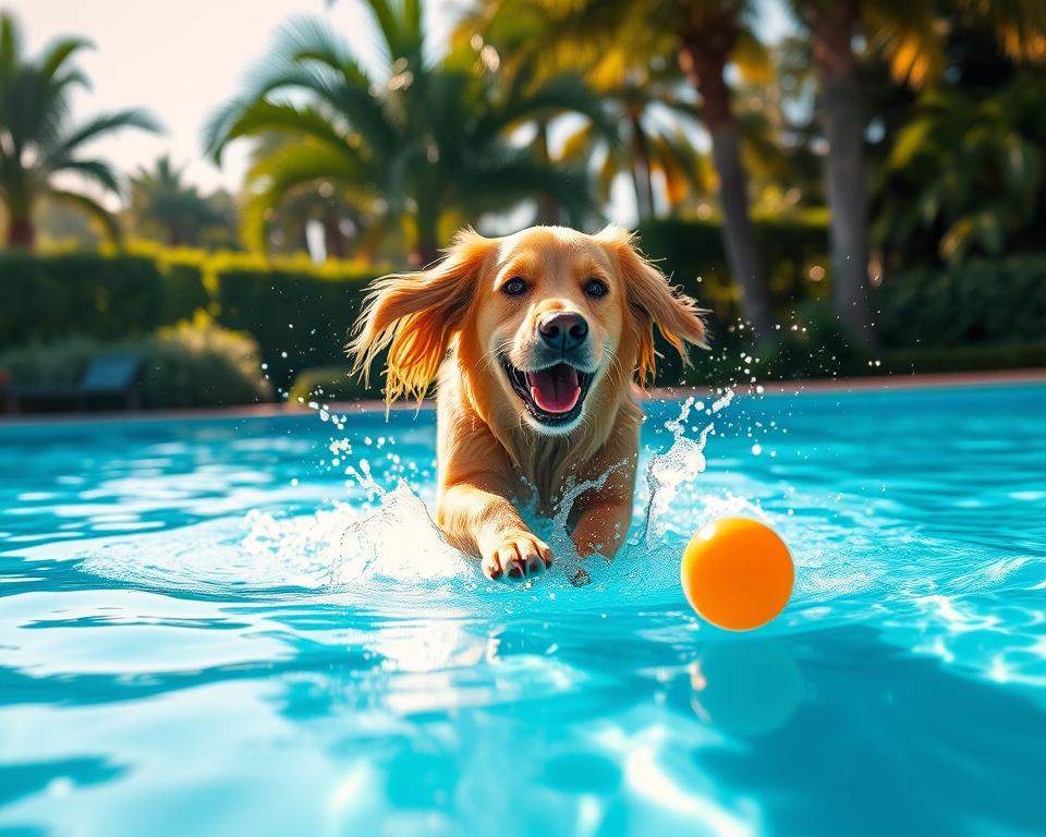 obnašanje psa v bazenu