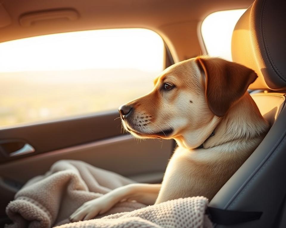 obvladovanje stresa psa med potovanjem