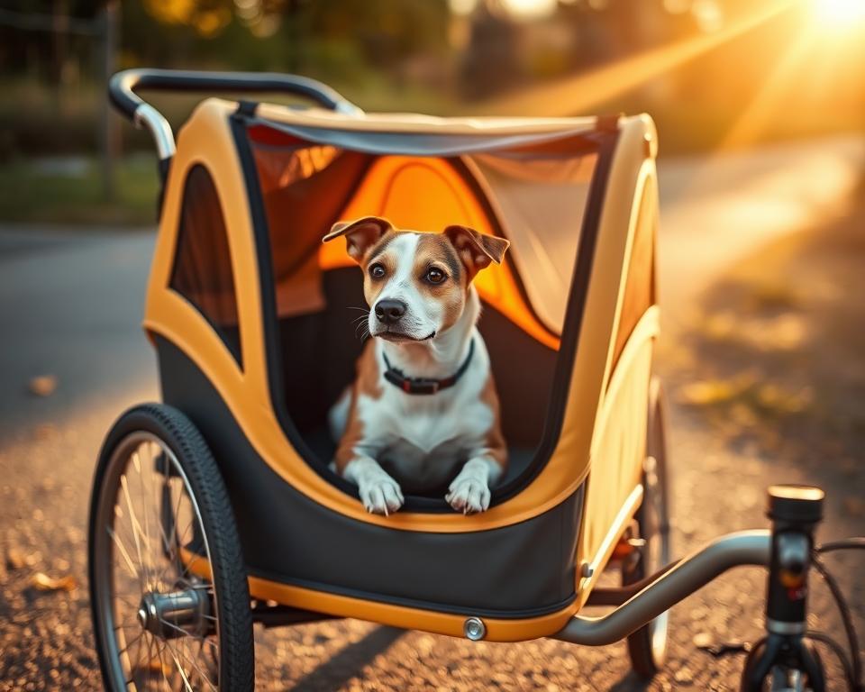 pes-v-kolesarski-prikolici pes v kolesarski prikolici