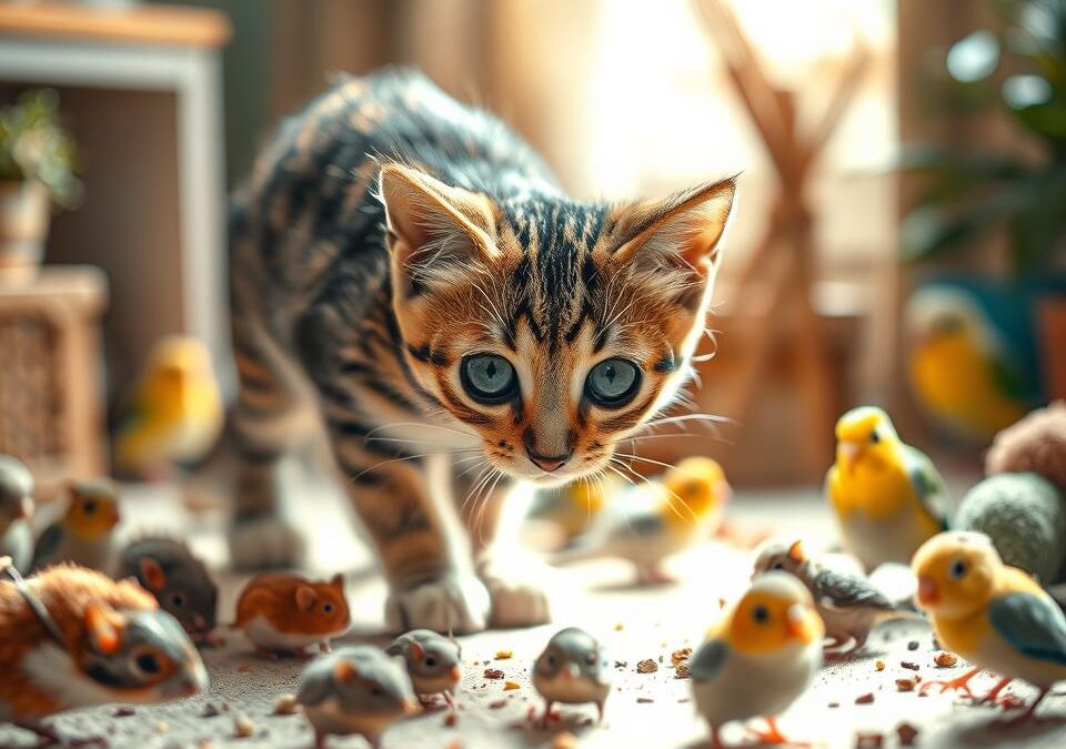 Uvajanje mačke med male živali – Vse, kar moraš vedeti o tem!